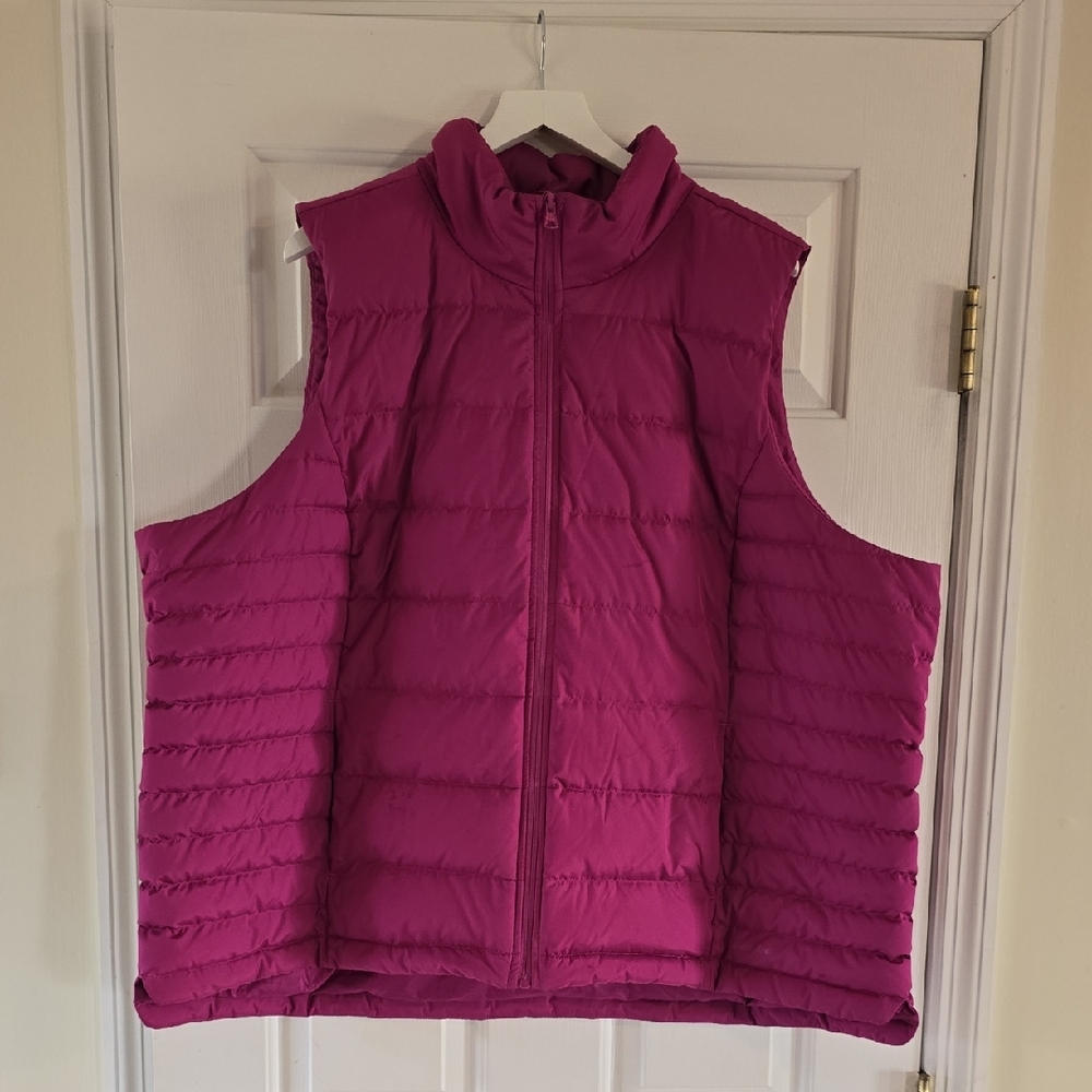 Lands' End Magenta Puffer Vest 3x, 24-26